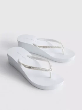 Flip-flops med strass och kilklack