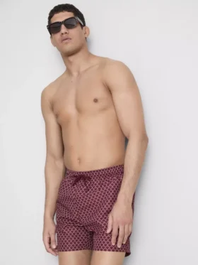 Geometriska badshorts med dragsko