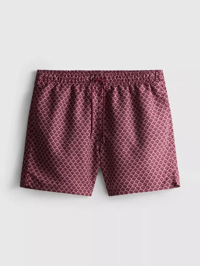 Geometriska badshorts med dragsko