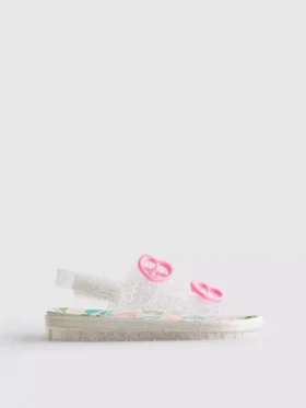 Glitter-jelly-sandaler med dubbla spännen och hälrem