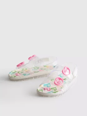 Glitter-jelly-sandaler med dubbla spännen och hälrem