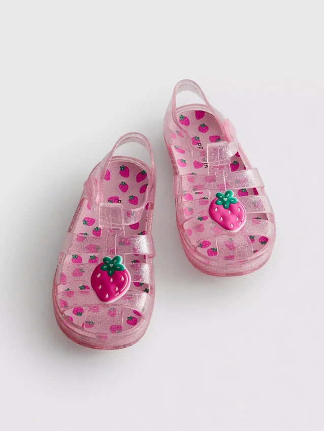 Glittriga jelly-sandaler med burdesign