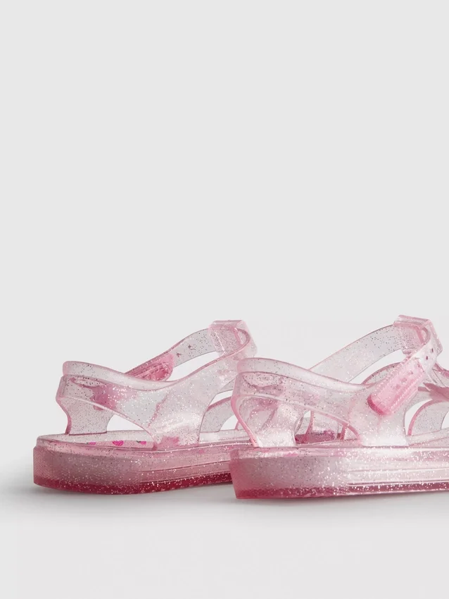 Glittriga jelly-sandaler med burdesign