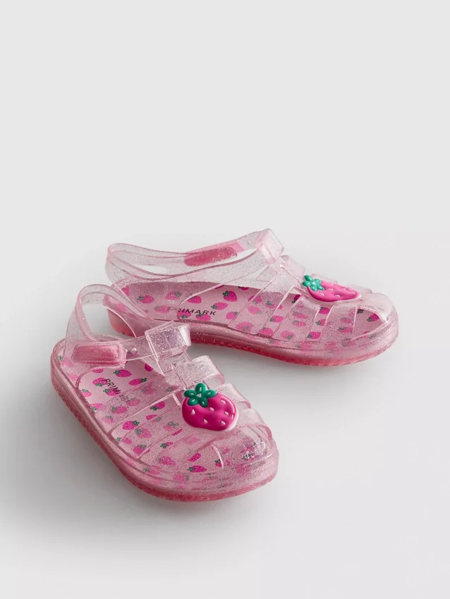 Glittriga jelly-sandaler med burdesign