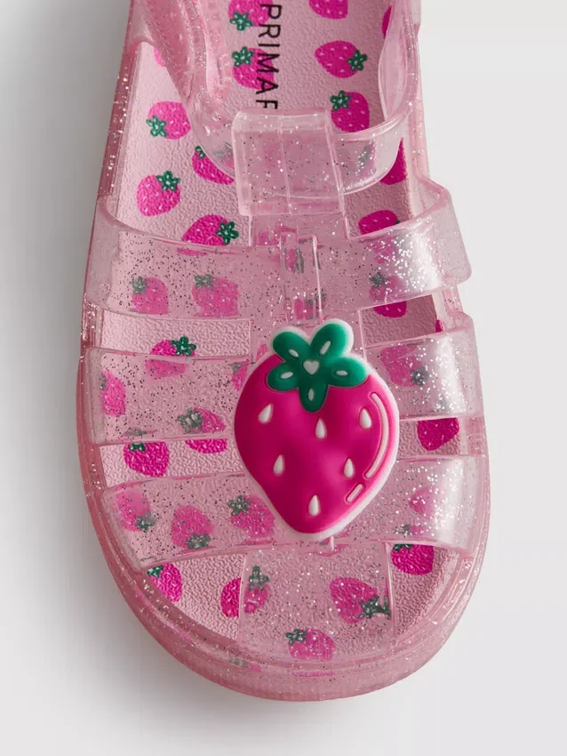 Glittriga jelly-sandaler med burdesign