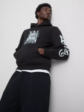 Gorillaz-hoodie med tryck