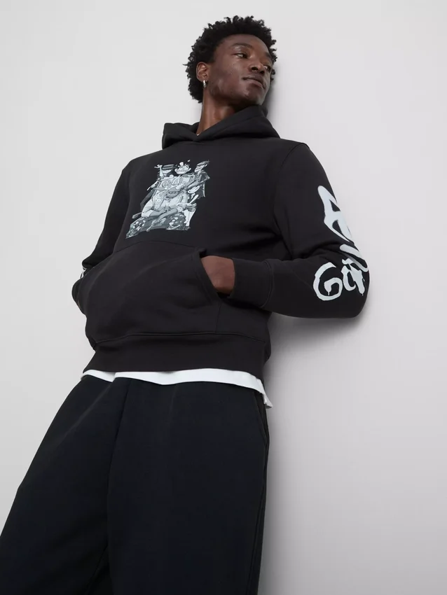 Gorillaz-hoodie med tryck