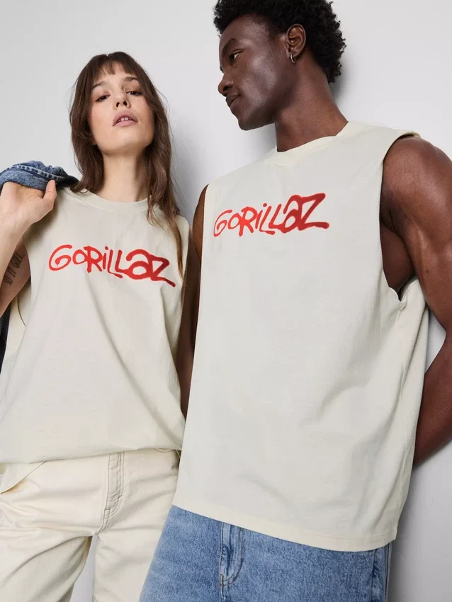 Gorillaz-tanktop med tryck