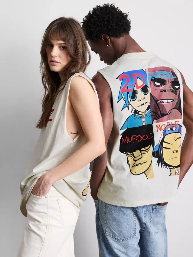 Gorillaz-tanktop med tryck