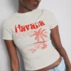 Grafisk baby-T-shirt i bomullsrik kvalitet i färgen Havana