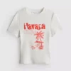 Grafisk baby-T-shirt i bomullsrik kvalitet i färgen Havana