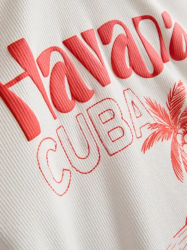 Grafisk baby-T-shirt i bomullsrik kvalitet i färgen Havana