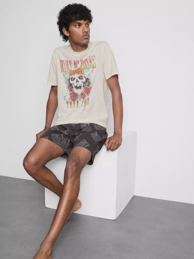 Guns N’ Roses pyjamas med korta shorts