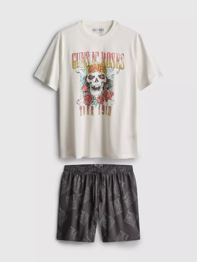 Guns N’ Roses pyjamas med korta shorts