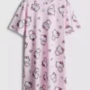 Hello Kitty-nattlinne i bomull med tryck
