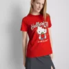 Hello Kitty-T-shirt i bomull med avslappnad passform och jordgubbsmotiv