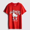 Hello Kitty-T-shirt i bomull med avslappnad passform och jordgubbsmotiv