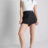Högmidjad skort i bomullsdenim