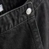 Högmidjad skort i bomullsdenim