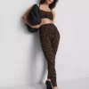 Högmidjade leopardmönstrade träningsleggings