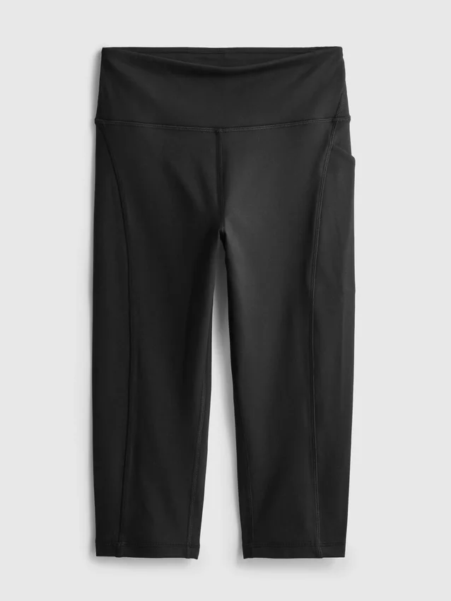 Högmidjade, släta och stödjande capri-leggings för träning