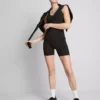 Högmidjade, släta yogashorts med stöd