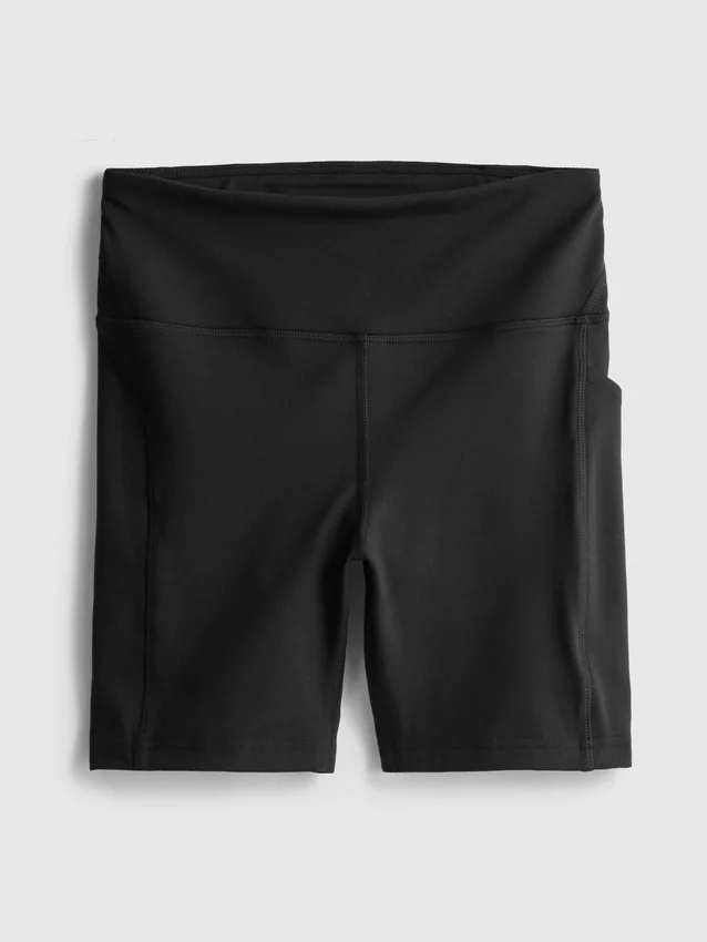 Högmidjade, släta yogashorts med stöd