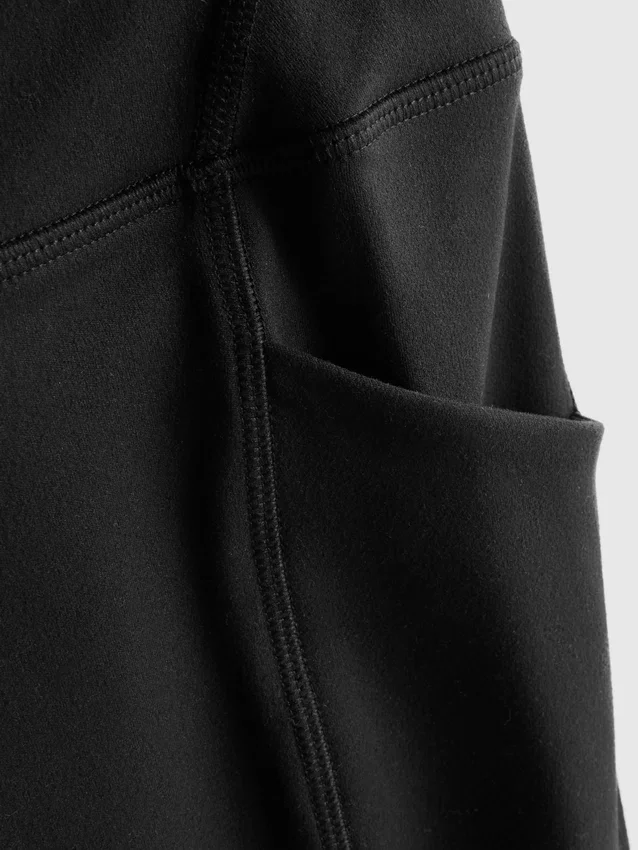 Högmidjade, släta yogashorts med stöd