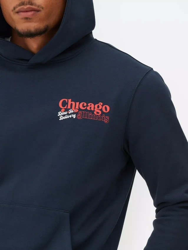 Huvtröja med Chicago Deep Dish-motiv