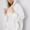 Huvtröja med dragkedja i bomullsrik blommig design