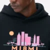 Huvtröja med Miami-silhuett