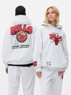 Huvtröja med NBA Chicago Bulls-logotyp