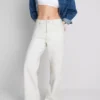 Jeans i bomullsdenim med raka ben
