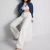 Jeans i bomullsdenim med raka ben