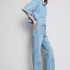 Jeans i bomullsdenim med raka ben