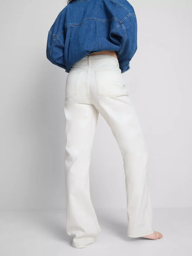 Jeans i bomullsdenim med raka ben