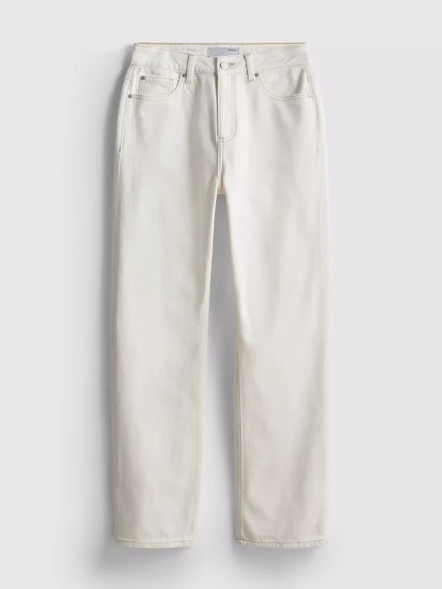 Jeans i bomullsdenim med raka ben