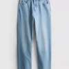 Jeans i bomullsdenim med raka ben