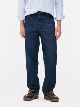 Jeans med hög midja och avslappnad passform