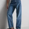 Jeans med hög midja och avslappnad passform