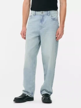 Jeans med hög midja och avslappnad passform
