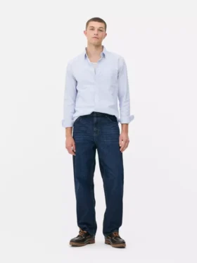 Jeans med hög midja och avslappnad passform