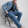 Jeans med hög midja och avslappnad passform