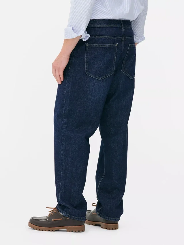 Jeans med hög midja och avslappnad passform