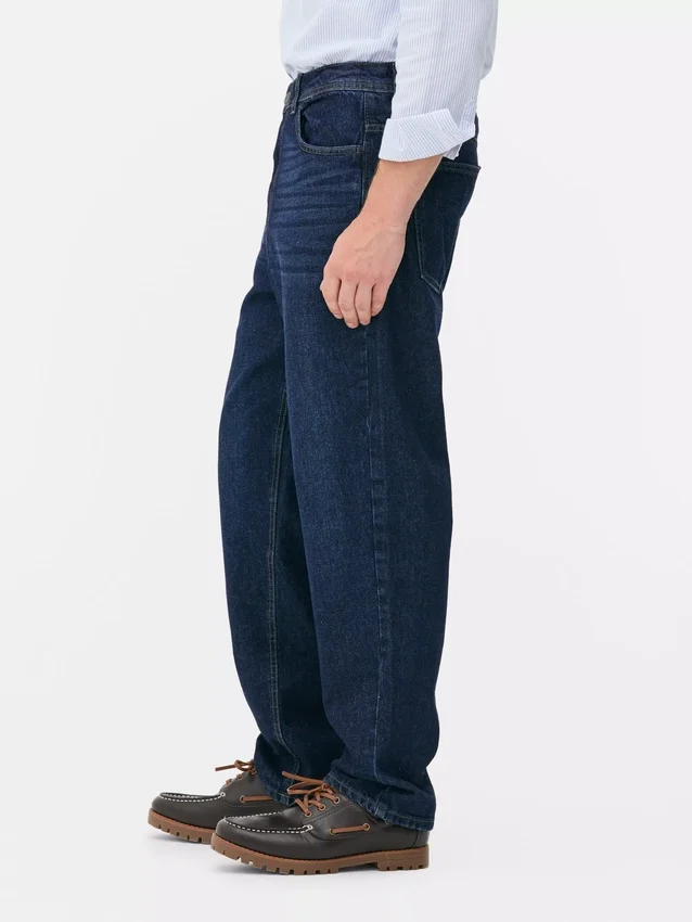 Jeans med hög midja och avslappnad passform