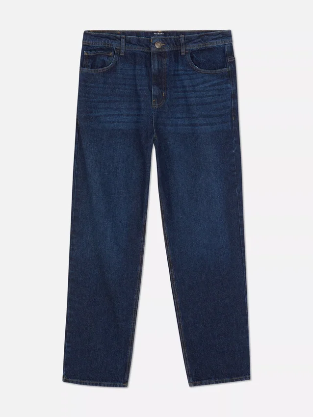 Jeans med hög midja och avslappnad passform