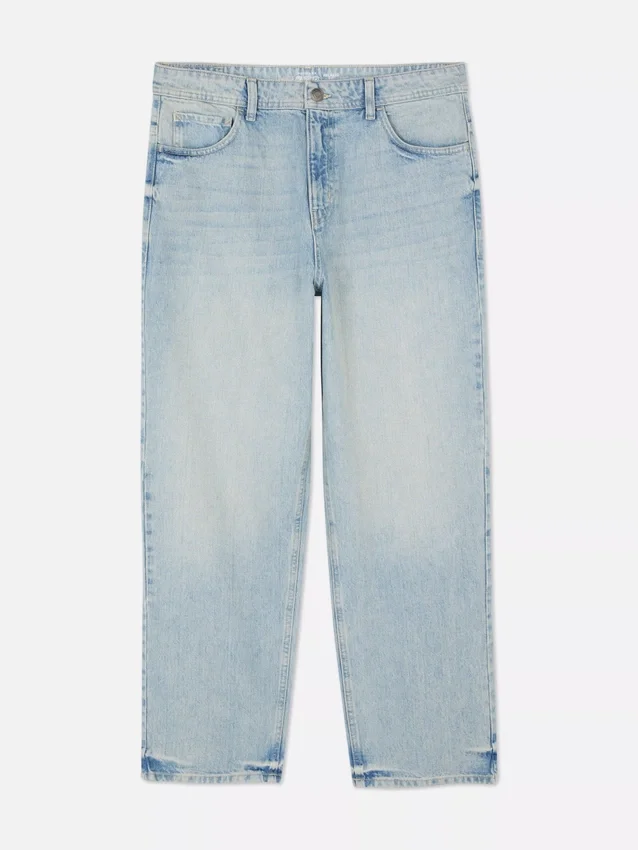 Jeans med hög midja och avslappnad passform