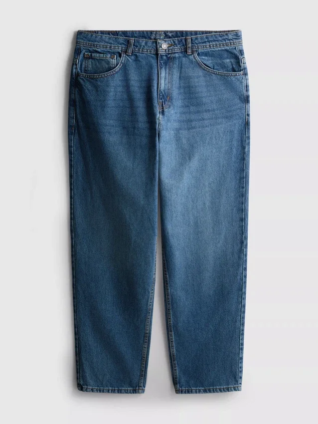 Jeans med hög midja och avslappnad passform
