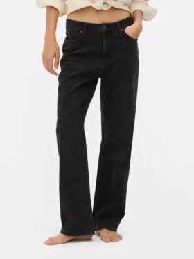 Jeans med hög midja och raka ben