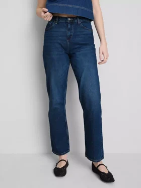 Jeans med hög midja och raka ben